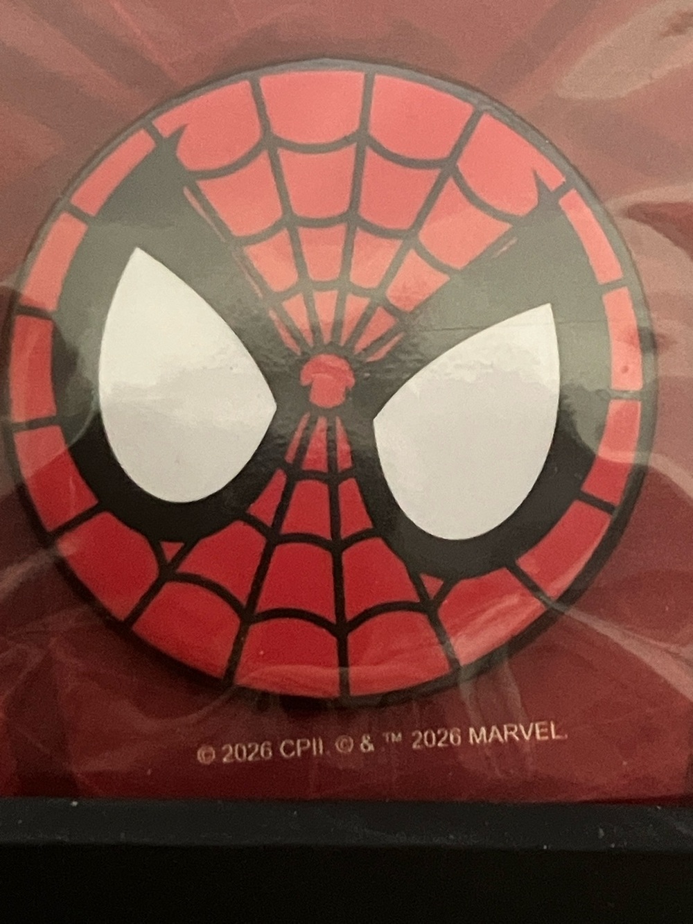 Marvel Spider-Man Red and Black Pin - Picture 4 of 5